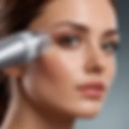 Close-up of laser hair removal device focusing on settings