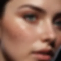 Close-up of skin with dark spots from acne