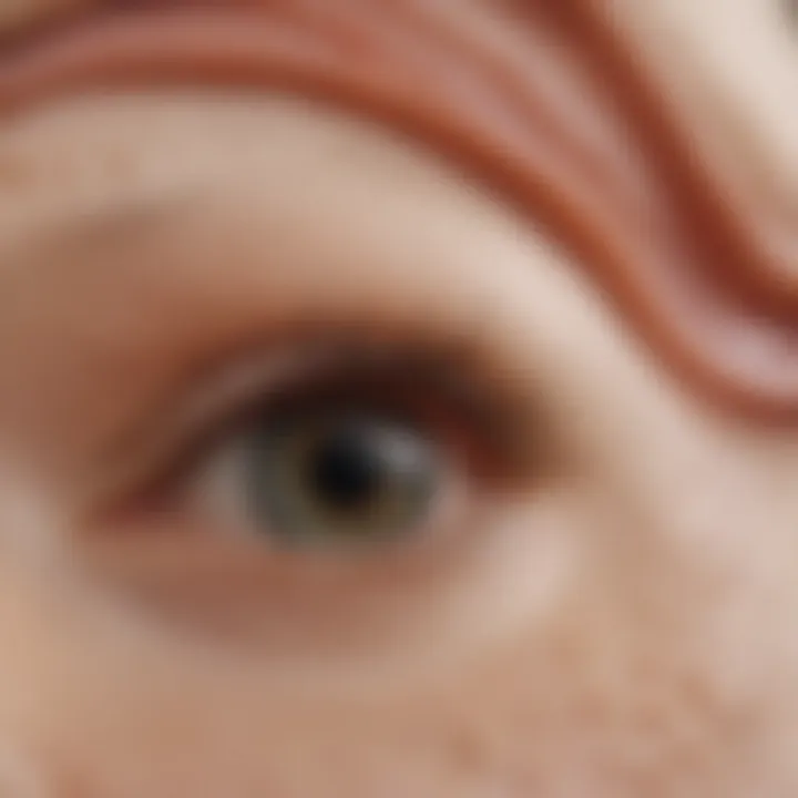 Illustration of sagging pores and skin structure