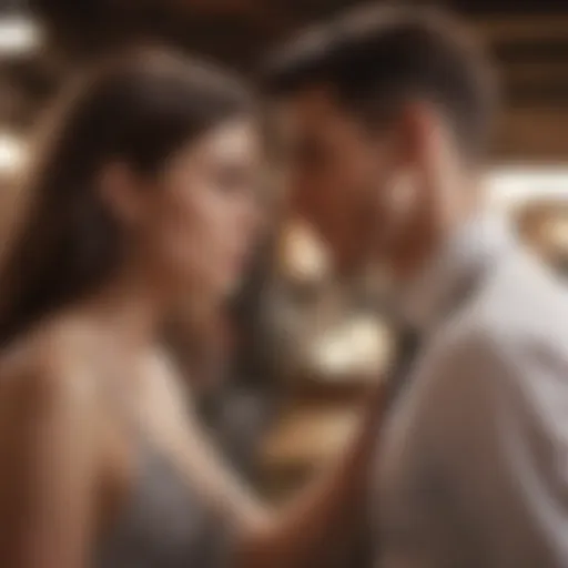A thoughtful couple discussing their relationship