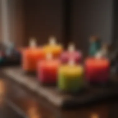 Colorful Scented Candles in Decorative Holders