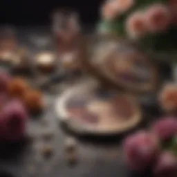 Elegant makeup palette in a floral setting