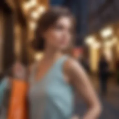 Elegant Woman Holding Shopping Bags