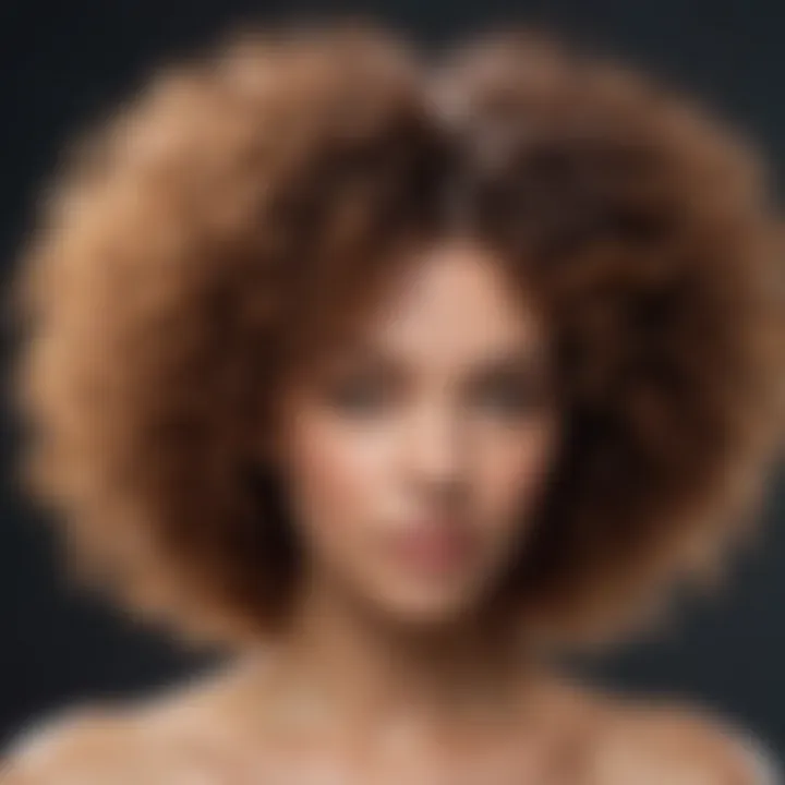 Curly hair being diffused with attachment