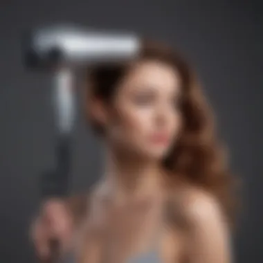 Close-up of diffuser attachment on hair dryer