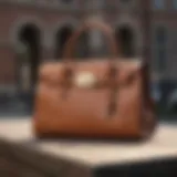 Stylish Michael Kors handbag on a university campus