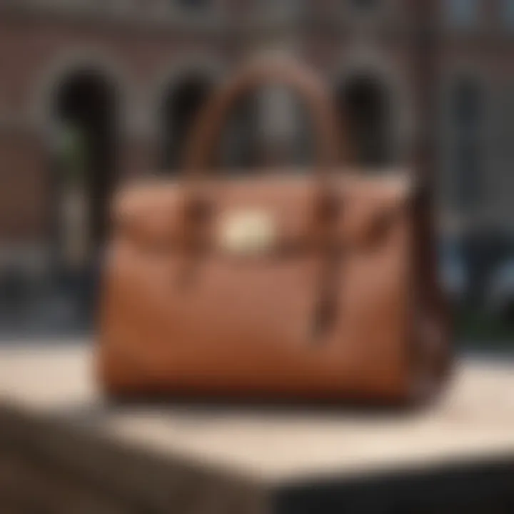 Stylish Michael Kors handbag on a university campus