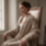 Elegant wool sweater draped over a chair