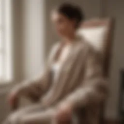 Elegant wool sweater draped over a chair