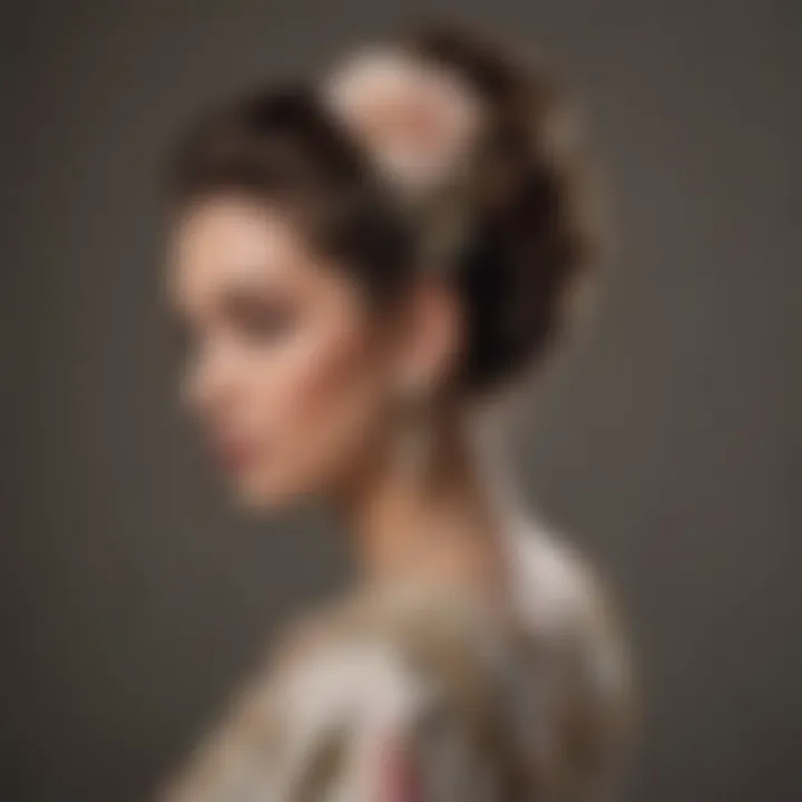 Vintage Bridgerton Updo with Floral Accents