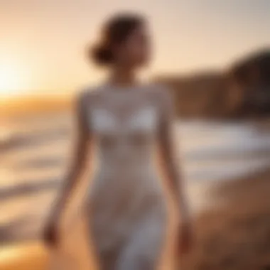 Timeless Evening Aura Vintage-Inspired Lace Dress at Sunset