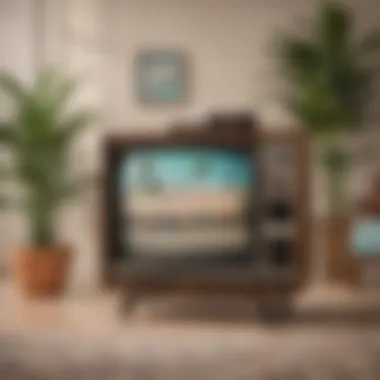 Retro TV Set Displaying Beverly Hills 90210 Vintage TV Set with Beverly Hills 90210 Title Screen