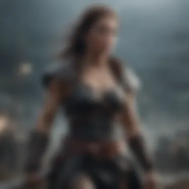 Fierce Warrior braving through a storm Warrior in a Storm