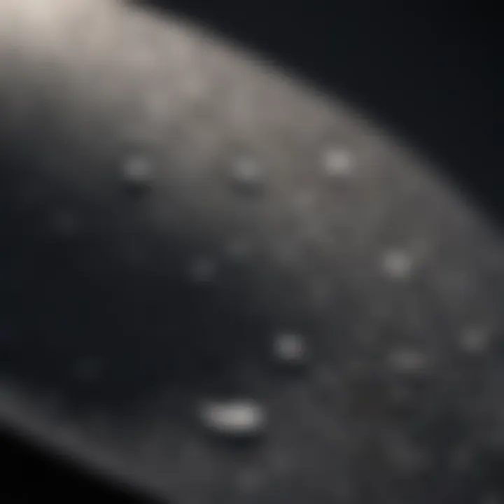 Close-up of waterproof brimmed hat with raindrops