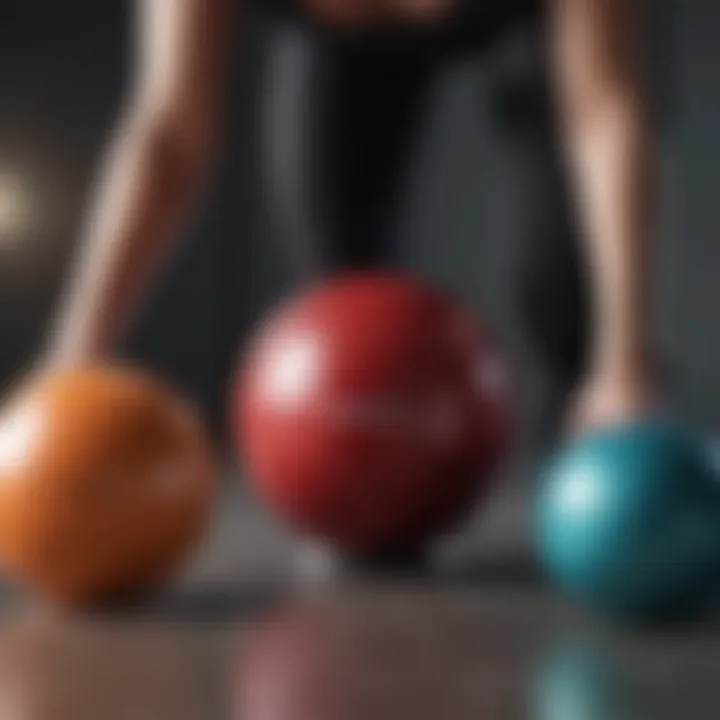 Artistic depiction of weighted balls for pelvic floor muscle strengthening