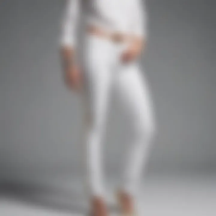 White jeans styled with statement accessories for a glam look