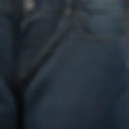 A close-up of the fabric texture of wide leg soft denim jeans, showcasing its softness and quality.