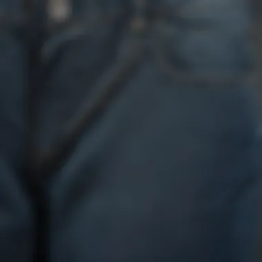 A close-up of the fabric texture of wide leg soft denim jeans, showcasing its softness and quality.