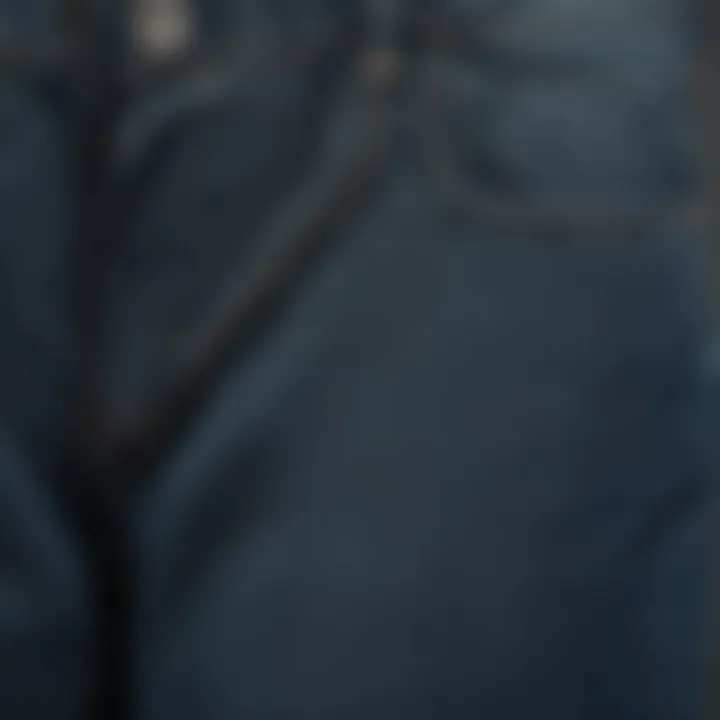 A close-up of the fabric texture of wide leg soft denim jeans, showcasing its softness and quality.
