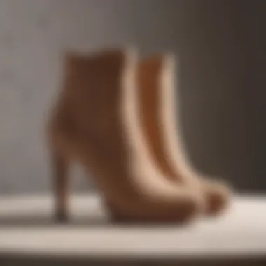 Luxurious Neutral Suede Heel Boots Stylish Suede Heel Boots in Neutral Tones