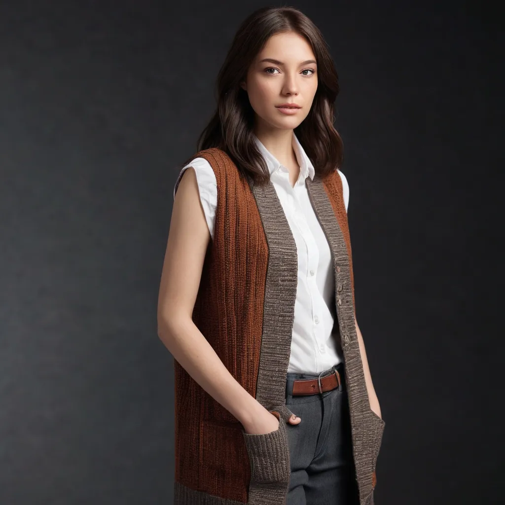 Double Line Knit Vest